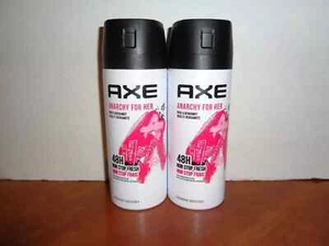 Lot 2 Axe ANARCHY FOR HER Body Spray Deodorant 48 Hr Full Regular Size 5.1oz ea - Picture 1 of 1