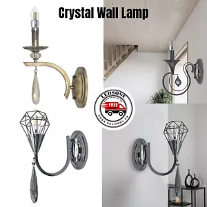 K9 Crystal Arms Clear Golden Luxury droplet Chandelier wall light E14 Bulb Lamps - Picture 1 of 38