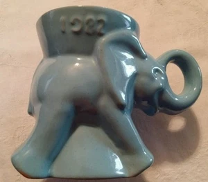 1982 Frankoma GOP Republican Party Elephant Baby Blue Cup Mug NICE! - Picture 1 of 4