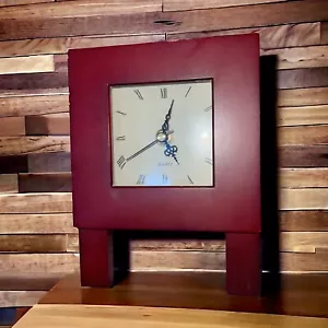 Vintage Wood Folding Easel Style Desk Clock With Picture Frame Back 5 1/2” X 7” - Picture 1 of 5