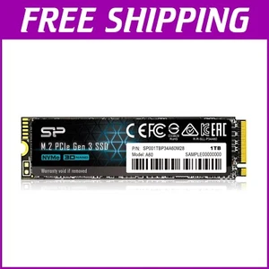 Silicon Power 1TB M.2 PCIe SSD - Exceptional Read/Write Speed and Compatibility - Afbeelding 1 van 8