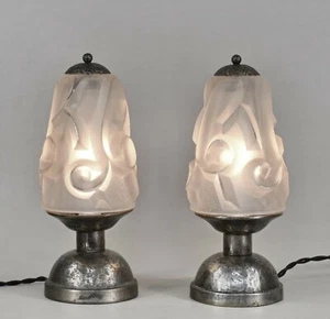 DEGUÉ : a pair of FRENCH 1930 ART DECO LAMPS        ..... lamp muller era France - Picture 1 of 9