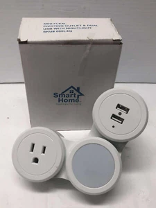 Smart Home Esent. For Living Mini Flexi Pivoting Outlet & Dual USB w/ Nightlight - Picture 1 of 7