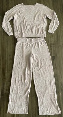 BAREFOOT DREAMS CozyChic Ultra Lite Knit Pajama/Lounge SET Pinkie-Tan MEDIUM - Image 1 of 4