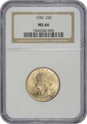 1936 Washington Silver Quarter MS66 NGC Cover