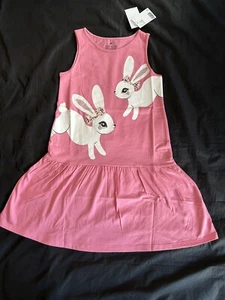 H&M Girls Lightweight Dress Bunny Rabbit Print Sleeveless Dress 8-10Yr #43 - Picture 1 of 8