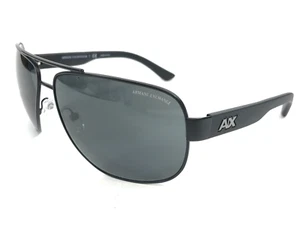 Armani Exchange Sunglasses AX2012S 606387 Black Aviator Frames with Gray Lenses - Picture 1 of 13