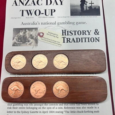 Juego de dos unidades de madera dura 2026. Regalo de cumpleaños. 3 centavos australianos ANZAC 2UP Foto 1 de 4