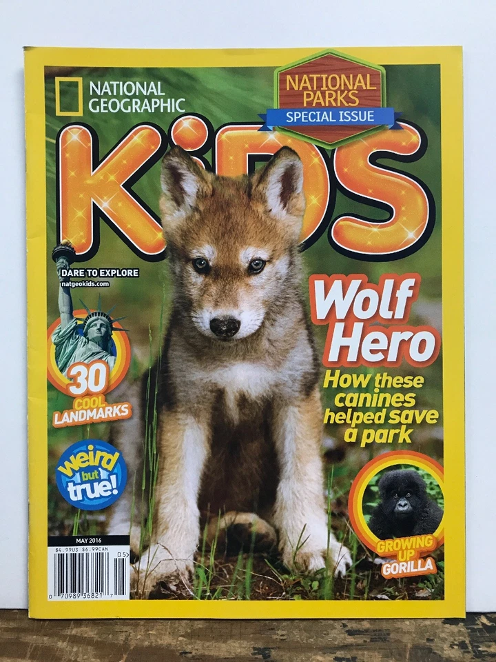 National Geographic Kids National Parks Issue Wolf Hero May 2016 FREE SHIPPING J - Image 1 of 1