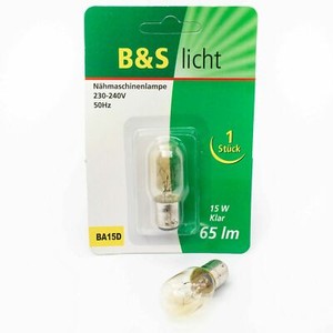 BA15D Nähmaschinenlampe 15W klar 65 lm / 230-240V 50Hz / Nähmaschine Lampe