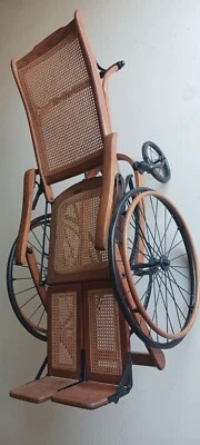 Antique Oak and Cane Wheelchair, Excellent Condition Fine Museum Quality  - Image 1 of 4