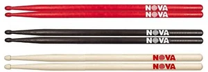 1 Pair Vic Firth NOVA ROCK Drumsticks - WOOD TIP Choice of Red, Black or Natural - Picture 1 of 4