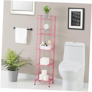 Xtra Aufbewahrungsregale - 5-stufige klappbare Metall-Aufbewahrungsregale, Schrank rosa - Bild 1 von 7