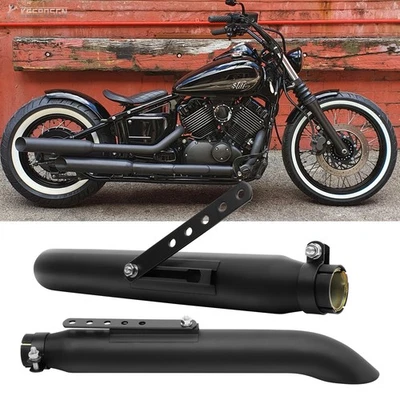 2 peças tubo silenciador de escape deslizante corte de barra para Yamaha V Star 650 XVS650 Bobber - Imagem 1 de 4