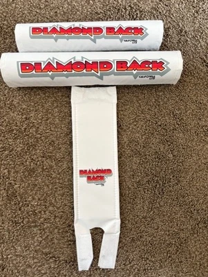 Diamond Back II 热冷银色条纹 BMX 自由型自行车垫 白色 CALI Lite — 第 1/4 张图片