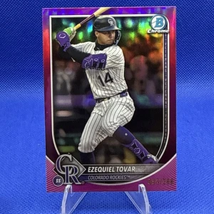 2025 Bowman Chrome Ezequiel Tovar 87 Fuchsia Refractor #’d 84/299 CO Rockies - Bild 1 von 2