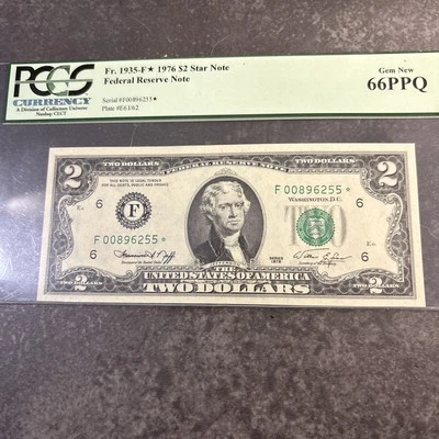 1976 $2 Atlanta STAR Fr 1935-F* PCGS 66 PPQ Gem 6 Digit SN Ends In 6255* 1 Of 4 - Image 1 of 4