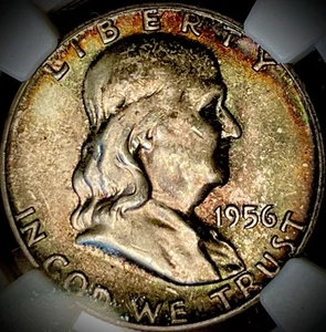 1956 FRANKLIN HALF DOLLAR NGC MS65 FBL - Picture 1 of 3