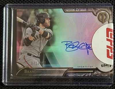 BRANDON CRAWFORD AUTO LE/199 2016 TOPPS TRIBUTE GIANTS AUTOGRAPH - Image 1 of 2