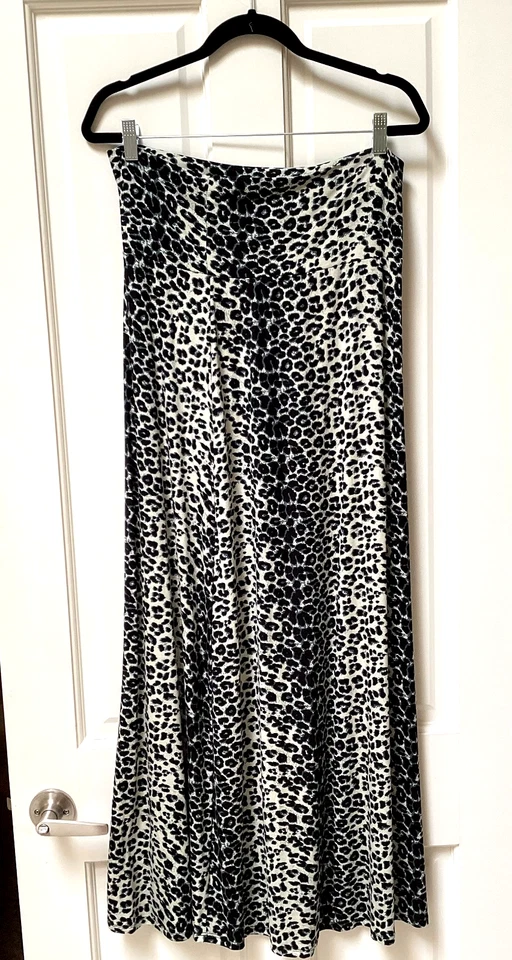 Loveappella Maxi Falda Leopardo Blanco y Negro, Talla Grande Foto 1 de 4