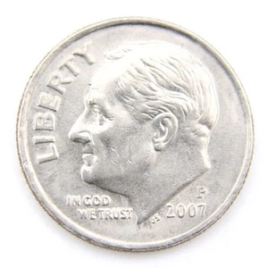 2007 P Roosevelt  Dime AU About Uncirculated Free Shipping [164] - Picture 1 of 2