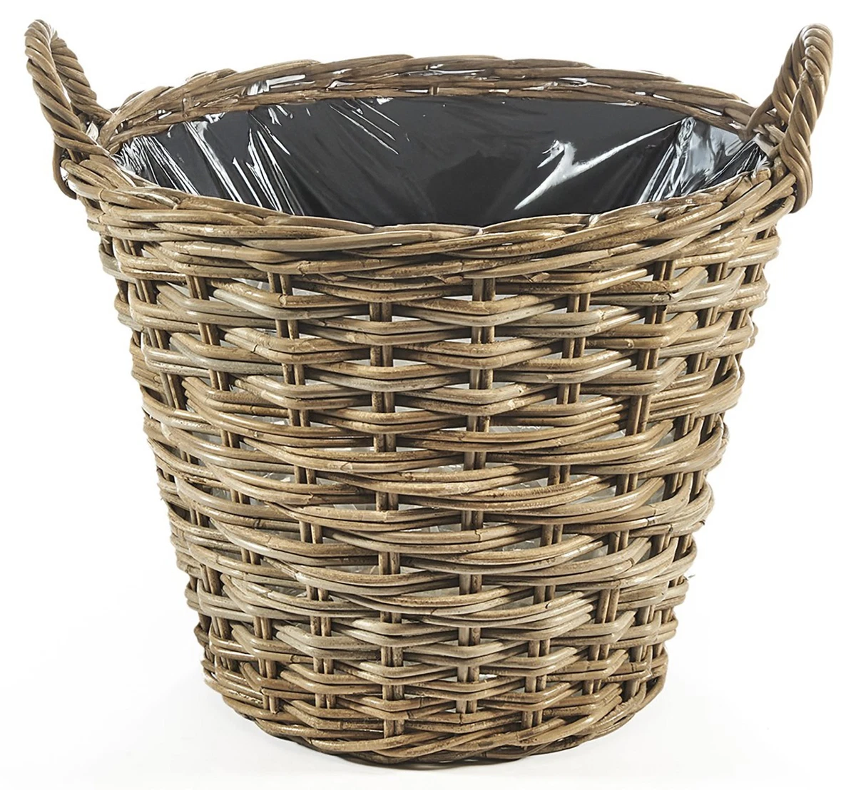 URBNLIVING Blumentopf Rattan-Design, Rund Oder Eckig, Kunststoff – Braun, Klein Rund
