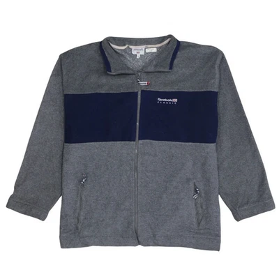 Reebok 90's Hiking Warm Full Zip Up Fleece Jumper Large Grey - Image 1 of 4