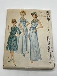 Vintage 1959 McCall's Peignoir Housecoat or Nightgown Sewing Pattern 5198 Sz 16 - Picture 1 of 2
