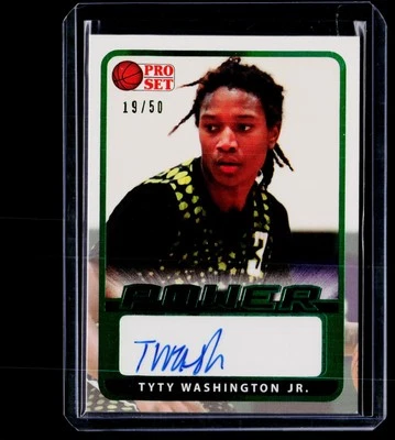 2022 Leaf Pro Set #19/50 Emerald TyTy Washington Jr. Power Auto - Image 1 of 2