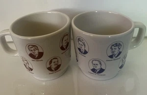 Fishs Eddy berühmte demokratische & republikanische Politiker Gesichter Kaffeetassen Set EUC - Bild 1 von 9