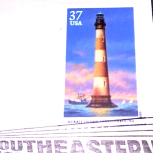 Southeastern Lighthouses - Morris Island - 22kt Gold Replica Stamps - SEE BELOW - Picture 1 of 4