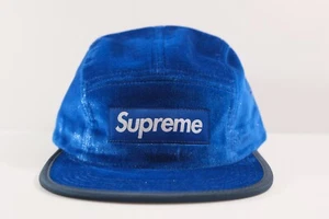 Supreme FW15 VELVET TAPED Camp Cap Hat ROYAL DS BRAND NEW BOX LOGO DUNK - Picture 1 of 7