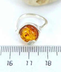BERNSTEIN RING Bernsteinring Silber 925 Amber - Picture 1 of 1