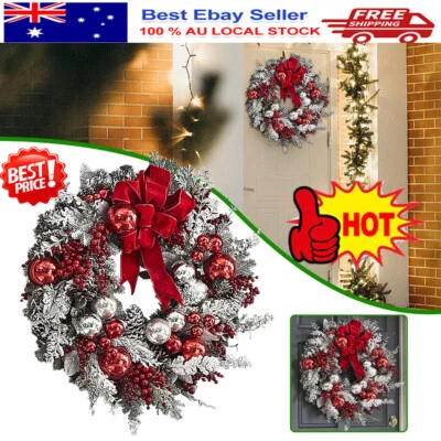 Christmas Wreath Outdoor Front Door Hanging Garland Home Decoration VN - image 1 of 4