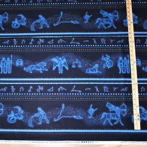 Signs from Above Stripe Celestial Constellation Metallic Fabric 23" x 42"  #9598 - Picture 1 of 3
