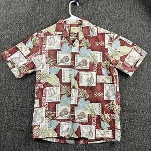 Royal Hawaiian Creations Shirt Mens Small Burgundy Ukulele Cotton Button Up - Picture 1 of 8