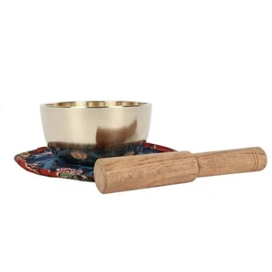 Brass Singing Bowl Mat Gong Gift Set Tibetan Meditation - Picture 1 of 1