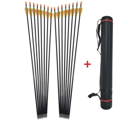28" Fiberglass Arrows Archery Quiver Hunting Practice Recurve Bow Safety Kids - Image 1 of 4