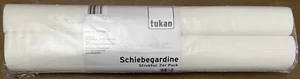 Tukan Schiebevorhang Gardine Komplett Set 2er Pack mit Muster 45x245cm weiß - Bild 1 von 3