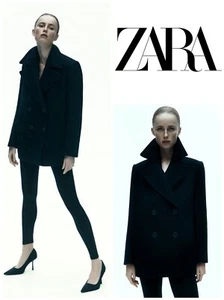 ABRIGO ZARA MUJER MEZCLA LANA DOBLE BOTONADURA - Azul marino Talla M 8498/298 - Imagen 1 de 5