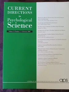Current Directions in Psychological Science (Volume 16, Num. 1,2,4&5) 2007 - Picture 1 of 8