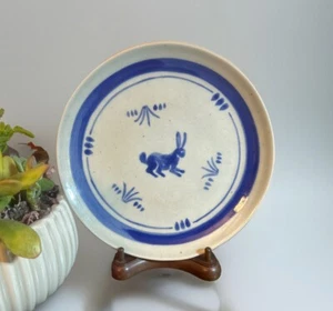El Palomar Ken Edwards Rabbit Salad Dessert Plate Blue Pottery Stoneware 7 3/4” - Picture 1 of 6