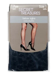 Secret Treasures Women's Fashion Tights Black Leopard Pattern Size 1 - Picture 1 of 1