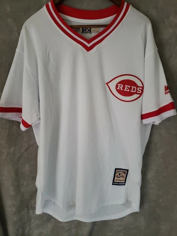 Cincinnati Reds Johnny Bench Cooperstown Collection Style Majestic Jersey 2XL Cover
