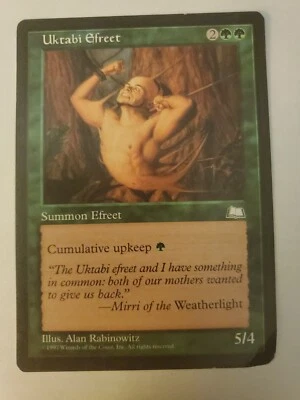 MTG Magic The Gathering Card Uktabi Efreet Summon Efreet Green Weatherlight 1997 - Image 1 of 2