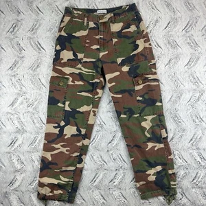 Urban Outfitters Sz 6 Camouflage Pants Cargo Casual Baggy Green Camo Army Pocket - Picture 1 of 13