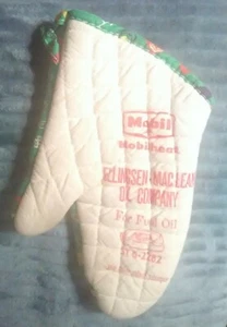 Mobil Vtg Mobilheat Ellingsen-MacClean Oil Co Oven Mitt Advert - Green - Picture 1 of 5