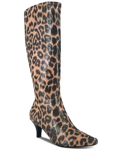 Impo Womens Knee-High Boots Leopard Print Namora Wide-Calf Brown Black Size 7M - Picture 1 of 2