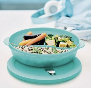 Tupperware Crystalwave Plus Microwave 6 c Divided Dish Large 11" Mint Green New - Picture 1 of 5