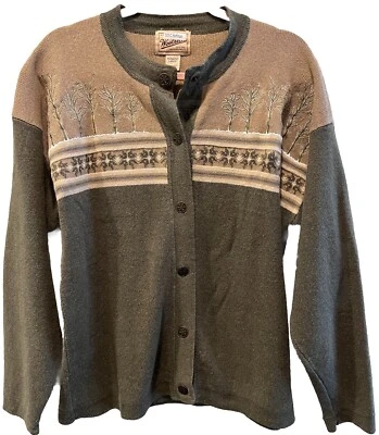 Cárdigan suéter de algodón Rami grande vintage Woolrich para mujer con botones Foto 1 de 4